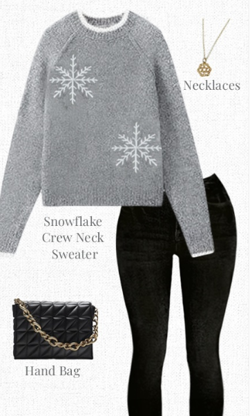 Winterlicher Grauer Rundhalspullover - Kuschelig & Stilvoll für kalte Tage