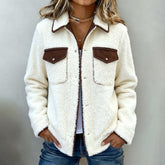 Kuschelige Sherpa Fleecejacke Creme – Winter Warm & Stylish