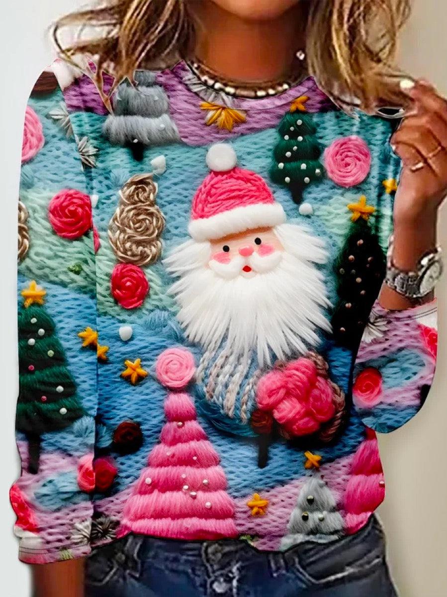 Winterliches Langarmshirt mit Aufdruck - Eleganter Hingucker für kalte Tage