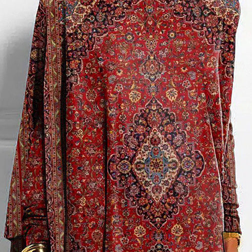 Boho Winter Shirt rot – warmes Langarmshirt mit Print