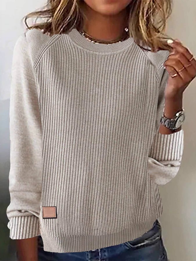 Beiger Winter Sweater Damen – Kuscheliger Boho Pullover Regular Fit