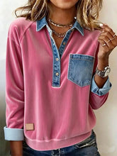 Kuscheliges Cordhemd Winter Damen Oversize Patchwork Rosa