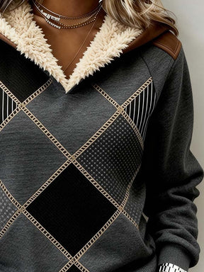 Kuscheliges Winter Sweatshirt Damen mit Teddy-Kapuze