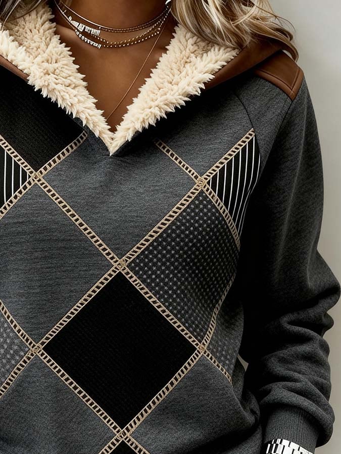 Kuscheliges Winter Sweatshirt Damen mit Teddy-Kapuze