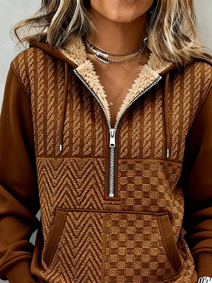 Kuscheliges Damen Western Sweatshirt Winter warm braun