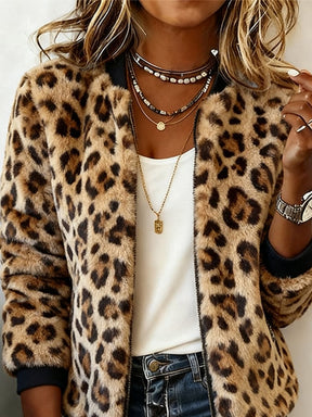 Leopard Faux Fur Winterjacke – warm, kuschelig, stylisch