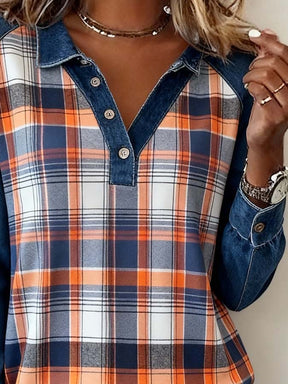 Winter Damen Karohemd warm casual Patchwork S–3XL