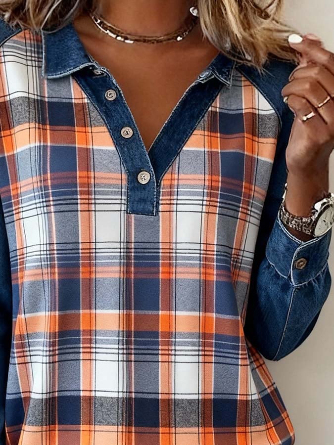 Winter Damen Karohemd warm casual Patchwork S–3XL