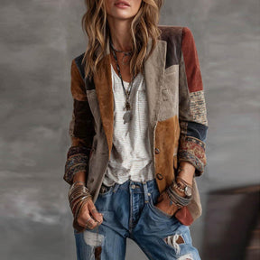 Retro Brown Long Sleeve Blazer - Eleganz & Komfort für das ganze Jahr