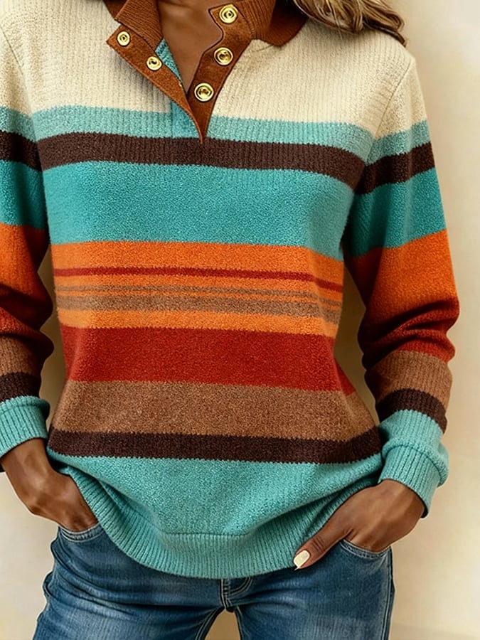 Winter Damen Sweatshirt Color Block warm kuschelig S–5XL