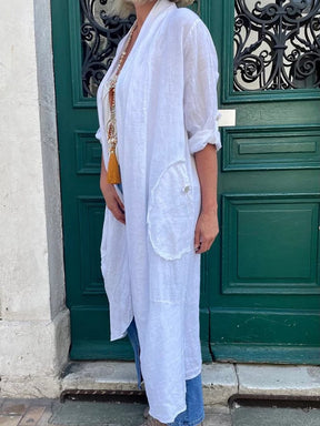 Langer Winter Cardigan in Knallpink – cozy & stylisch