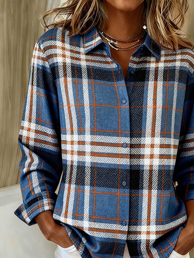 Winter Damen Karohemd Loose Fit – Warmes Casual Shirt