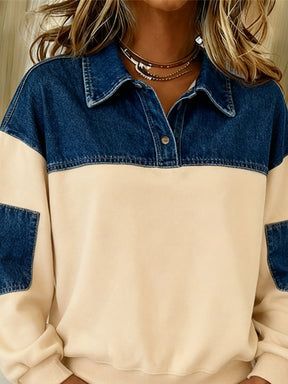 Winter Sweatshirt Beige Denim – Kuscheliger Streetstyle