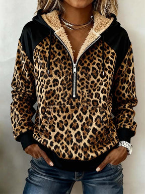 Kuscheliges Leo Hoodie Sweatshirt für Damen Winter Warm