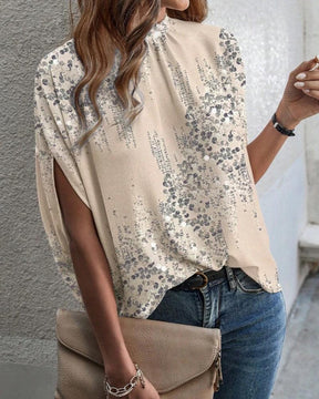 Winter Round Neck Top Apricot – elegantes Layering-Shirt