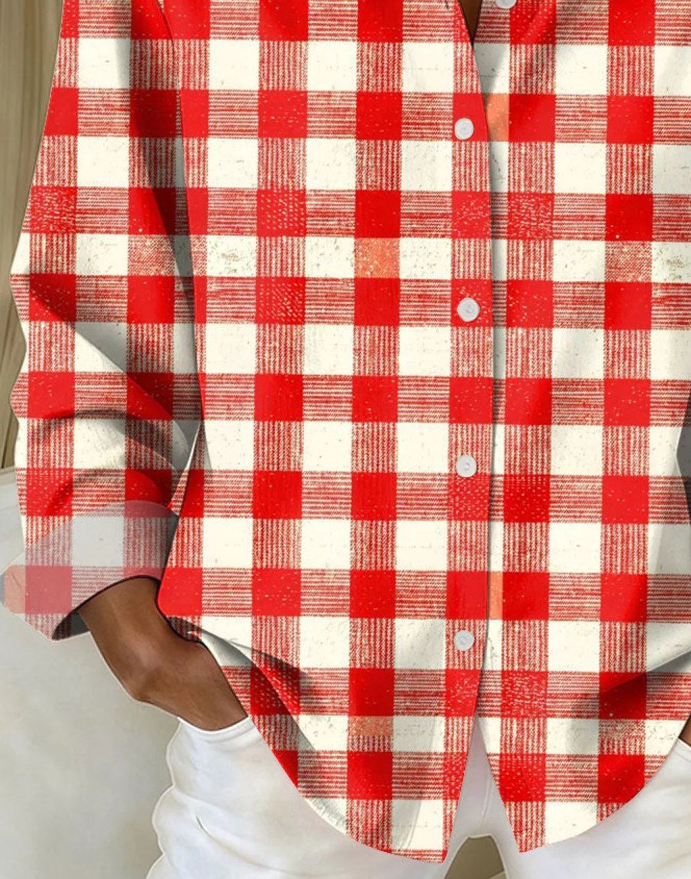 Winter Flanellhemd rot kariert – warmes Casual Shirt