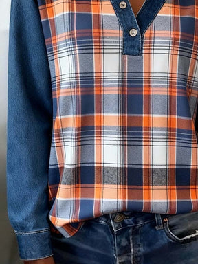 Winter Damen Karohemd warm casual Patchwork S–3XL