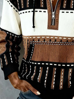 Warmer Damen Ethno Hoodie mit Kapuze – Winter Sweatshirt