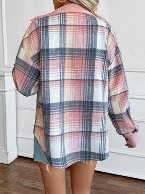 Gefüttertes Winter Oversize Hemd braun kariert mit Cord