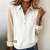 Winter Color Block Longsleeve Damen – warm & elegant