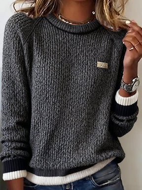 Kuscheliger Winter Strickpullover grau – warm & stilvoll