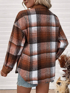 Gefüttertes Winter Oversize Hemd braun kariert mit Cord