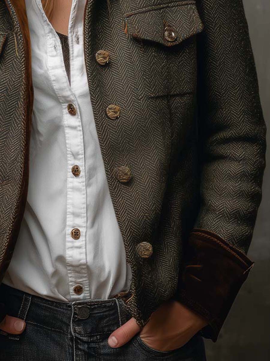 Elegante Winterjacke oliv – tailliert, warm und stylisch