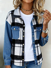 Warme Karo Denim Jacke Damen – stylisch für den Winter