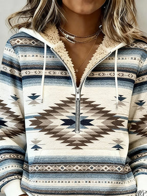 Kuscheliges Western Sweatshirt Damen mit Teddykragen Winter