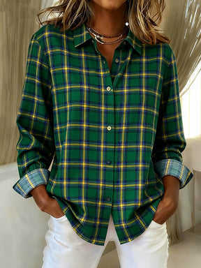 Winter Damen Karobluse Loose Fit – warm & stylisch