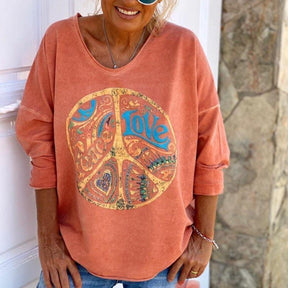 Winter-Wohlfühl-Sweatshirt Happy Days in Orange - Retro-Charme trifft Komfort